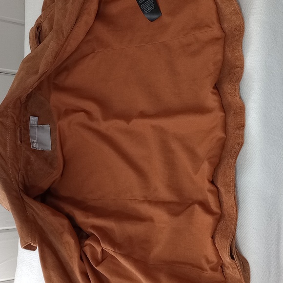 ASOS 100% REAL SUEDE LEATHER JACKET CAMEL/Rust color - Picture 10 of 14